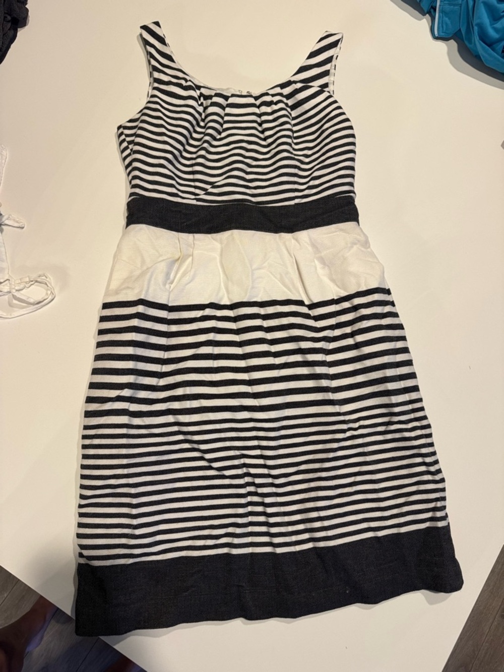 Banana Republic Black and White Striped Sleeveless Dress
